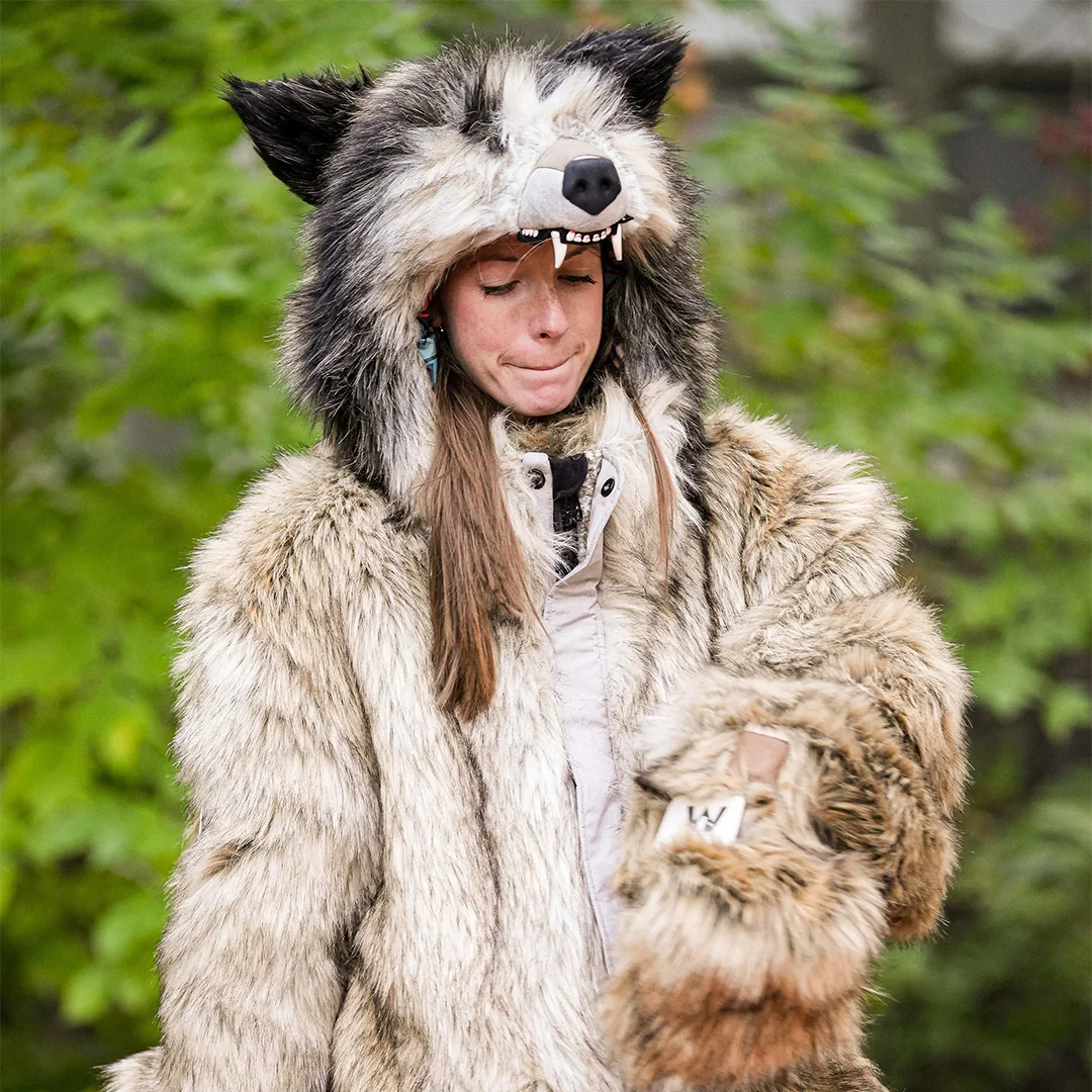 Wolf Shape Printed Coat